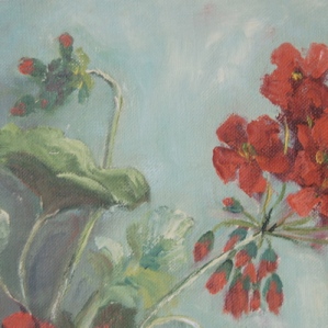 thrifted-geranium-painting